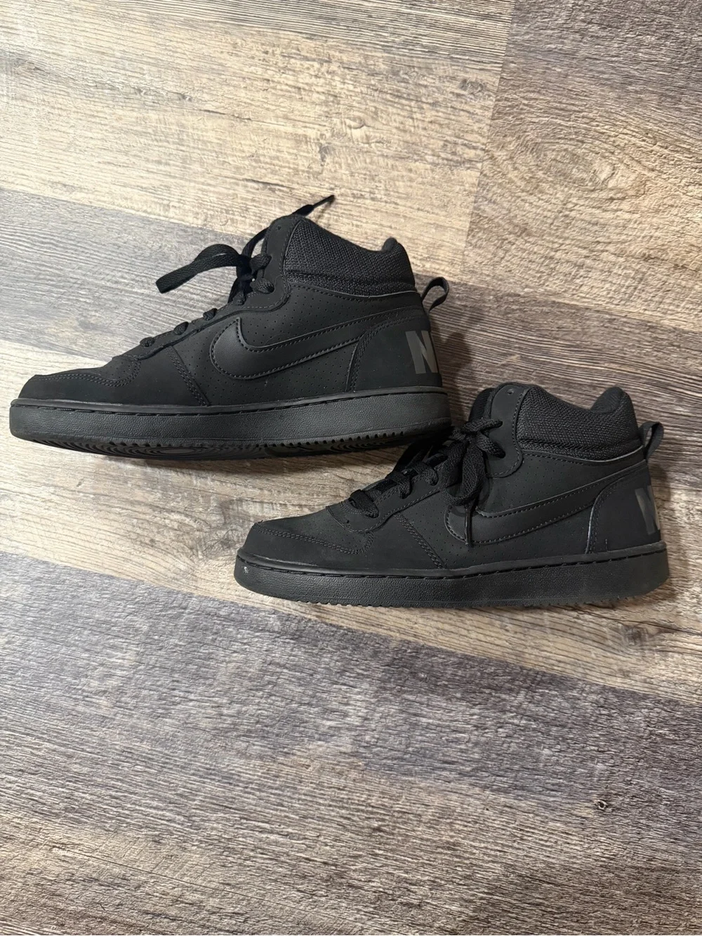 Nike Black High-Top Sneakers with Swoosh